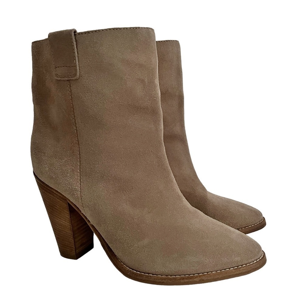 AQUATALIA Suede Leather Pull-On Heel Boots 10